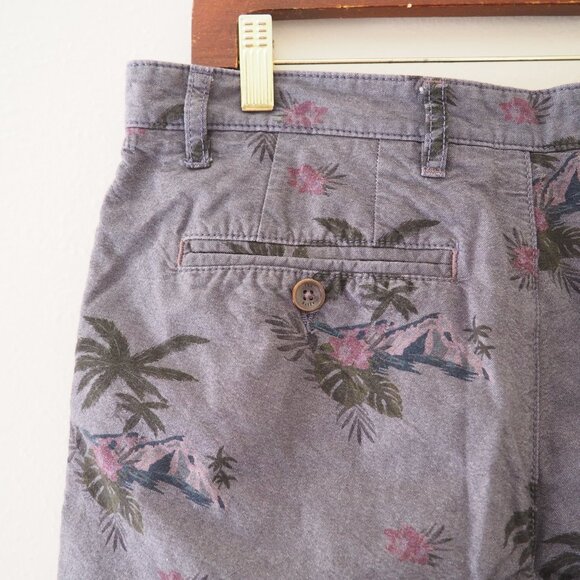 !! Ted Baker London Tropical Palm Tree Print Grey Shorts sz 32 - Picture 6 of 6